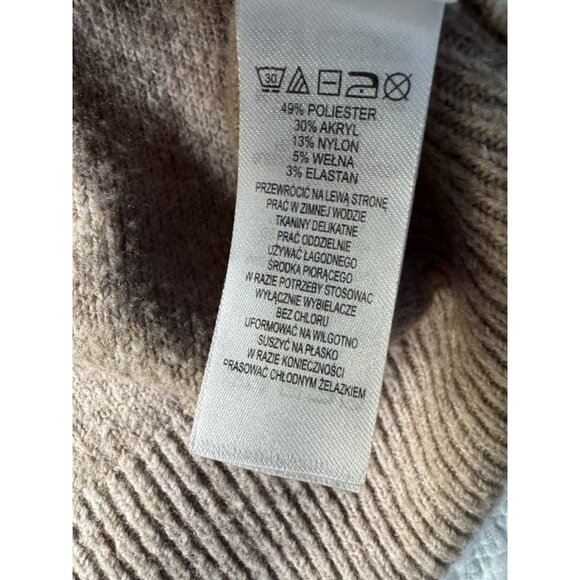 Joie Women's SZ L Tan Long Sleeve Wool Blend Turtleneck Pullover Sweater - Picture 7 of 8